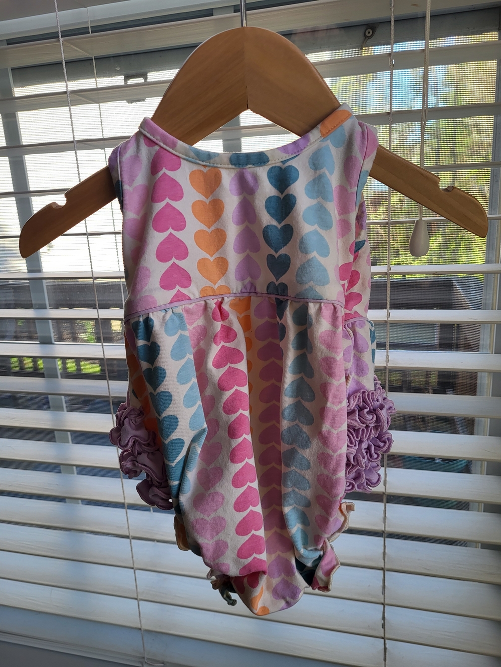 Ruffle Butts Pastel Heart Bubble Romper